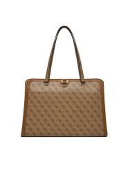 Guess Torebka TWB953 19160 Beżowy. Brązowe shopper bag Guess, z aplikacjami, ze skóry, bez dodatków. Za 439.99 zł.