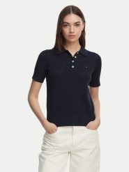 Tommy Hilfiger Sweter WW0WW49362 Granatowy Slim Fit. Niebieskie swetry Tommy Hilfiger, xs, bez wzorów, z bawełny, bez ramiączek. Za 649.99 zł.