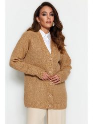 Trendyol Kardigan w kolorze karmelowym rozmiar: M. Brązowe swetry Trendyol, m, bez wzorów, z wełny, bez ramiączek. Za 65.99 zł.