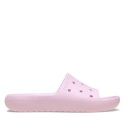 Klapki Crocs. Czerwone klapki Crocs, bez wzorów, bez obcasa, bez zapięcia. Za 109.99 zł.