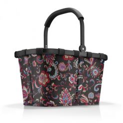 Koszyk carrybag frame paisley black. Czarne shopper bag Reisenthel, bez wzorów, z gumy, eleganckie, bez dodatków. W wyprzedaży za 236.00 zł.
