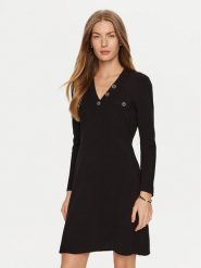 TWINSET Sukienka dzianinowa 241TP3094 Czarny Regular Fit. Czarne sukienki Twinset, s, bez wzorów, z dzianiny, bez kołnierzyka, bez ramiączek. Za 619.99 zł.