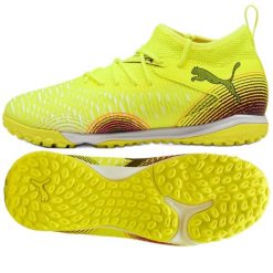 Buty piłkarskie Puma Furure 8 Match Tt + Mid 108386-03 żółte. Żółte buty treningowe bez wzorów, z gumy, bez zapięcia, do piłki nożnej. W wyprzedaży za 366.61 zł.