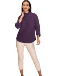 Heine Sweter w kolorze fioletowym rozmiar: 38. Różowe swetry Heine, bez wzorów, prążkowane, bez ramiączek. Za 86.99 zł.