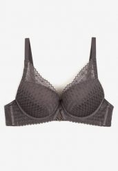Ciemnofioletowy Biustonosz Typu Push-Up o Gładkim Wykończeniu Nansiala. Fioletowe biustonosze Born2be, bez wzorów. Za 49.99 zł.