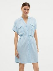 Vero Moda Sukienka letnia Linn 10323027 Błękitny Relaxed Fit. Niebieskie sukienki Vero Moda, xl, bez wzorów, z wiskozy, bez kołnierzyka, bez ramiączek. Za 159.99 zł.