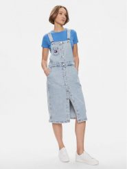 Tommy Jeans Sukienka jeansowa DW0DW17207 Niebieski Regular Fit. Niebieskie sukienki Tommy Jeans, xs, bez wzorów, z bawełny, bez kołnierzyka, bez ramiączek. Za 289.99 zł.