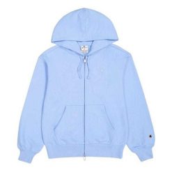 Bluza Rozpinana Damska Jeden Kolor. Niebieskie bluzy Champion, bez wzorów, bez ramiączek, bez kaptura. Za 318.99 zł.