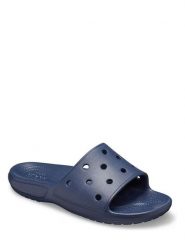 Crocs Klapki "Classic Slide" w kolorze granatowym rozmiar: 38/39. Niebieskie klapki Crocs, bez wzorów, klasyczne, z otwartym noskiem, bez obcasa, bez zapięcia. Za 78.10 zł.