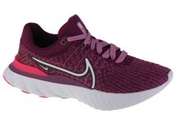 Buty do biegania damskie Nike React Infinity Run Flyknit 3. Fioletowe buty do biegania Nike, bez wzorów, z materiału, bez zapięcia, do biegania. Za 599.99 zł.