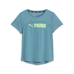 T-shirt treningowy damski PUMA Fit Logo Ultrabreathe. Niebieskie t-shirty sportowe Puma, xs, bez wzorów, z materiału, bez ramiączek, na fitness i siłownię. Za 68.99 zł.