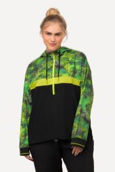 Damskie Bluza z kapturem szybkoschnąca kaptur obszycie z tunelem długi rękaw. Czarne bluzy z kapturem Ulla Popken, plus size, bez wzorów, z elastanu, z kapturem. Za 279.99 zł.