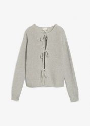 Kardigan wiązany na kokardki. Czerwone swetry bonprix, bez wzorów, bez ramiączek. Za 124.99 zł.
