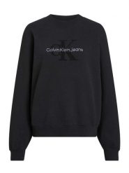 Calvin Klein Jeans Bluza Chenille J20J224652 Czarny Regular Fit. Czarne bluzy Calvin Klein Jeans, l, bez wzorów, z bawełny, bez kaptura. Za 269.99 zł.
