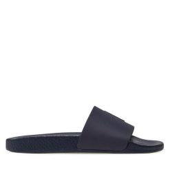 Klapki Polo Ralph Lauren. Niebieskie klapki Polo Ralph Lauren, bez wzorów, bez obcasa, bez zapięcia. Za 359.99 zł.