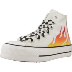 Buty CONVERSE CHUCK TAYLOR ALL STAR LIFT PLATFORM FLAMES Biały. Białe buty sportowe lifestyle Converse, bez wzorów, z tkaniny, bez zapięcia. Za 265.99 zł.