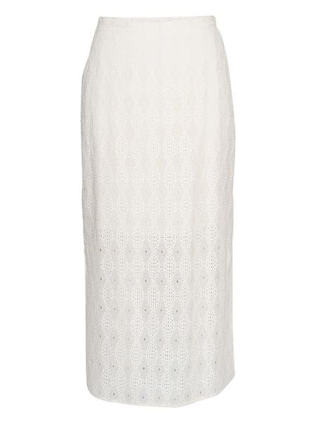 MOSS COPENHAGEN Spódnica "Madelena" w kolorze kremowym rozmiar: S. Białe spódnice Moss Copenhagen, na co dzień, s, bez wzorów, z koronki, midi, proste. Za 136.45 zł.