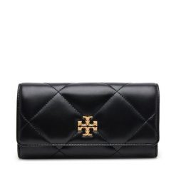 Duży Portfel Damski Tory Burch. Czarne portfele Tory Burch, bez wzorów. Za 939.99 zł.
