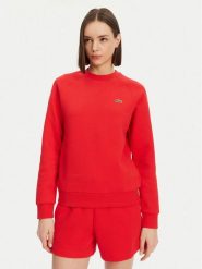 Lacoste Bluza SF8347 Czerwony Regular Fit. Czerwone bluzy Lacoste, bez wzorów, z syntetyku, bez kaptura. Za 329.99 zł.