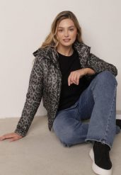 Zielona Panterkowa Kurtka Przejściowa w Panterkę z Odpinanym Kapturem Antolea. Zielone kurtki Born2be, l, bez wzorów, z jeansu, klasyczne. Za 139.99 zł.