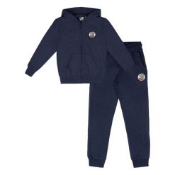 Bluza z kaptur na czas wolny na co dzień. Niebieskie bluzy LEONE 1947 APPAREL, bez wzorów, z bawełny, sportowe, bez ramiączek, bez kaptura. W wyprzedaży za 112.15 zł.