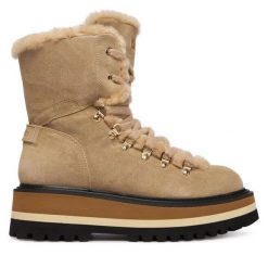 Trzewiki Bogner. Brązowe botki Bogner, bez wzorów, bez obcasa, na płaskiej podeszwie, bez zapięcia. Za 1,949.00 zł.