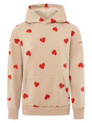 Zwillingsherz Bluza "Hearts" w kolorze beżowym rozmiar: XXL. Brązowe bluzy Zwillingsherz, xxl, bez wzorów, bez ramiączek, z kapturem. Za 204.95 zł.