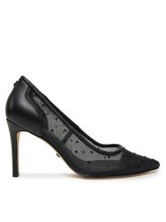 Guess Szpilki Follow FLDFLL FAB08 Czarny. Czarne szpilki Guess, z aplikacjami, z materiału, bez obcasa, na szpilce, bez zapięcia. Za 449.99 zł.