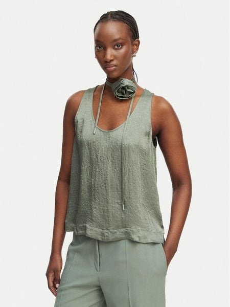 Marella Top Apogeo 2613161045 Zielony Regular Fit. Zielone topy Marella, bez wzorów, z acetatu, bez kołnierzyka, bez ramiączek. Za 609.99 zł.