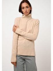 AUTHENTIC CASHMERE Kaszmirowy golf "Fornet" w kolorze beżowym rozmiar: L. Brązowe swetry AUTHENTIC CASHMERE, l, bez wzorów, z kaszmiru, bez ramiączek. Za 250.94 zł.