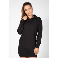 Bluza fitness damska długa Gorilla Wear Alexandria Hoodie. Czarne bluzy GORILLA WEAR, s, bez wzorów, z bawełny, klasyczne, bez ramiączek, bez kaptura. Za 242.75 zł.