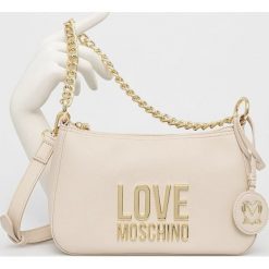 Love Moschino torebka kolor beżowy. Brązowe listonoszki Love Moschino, bez wzorów, bez dodatków. Za 829.99 zł.