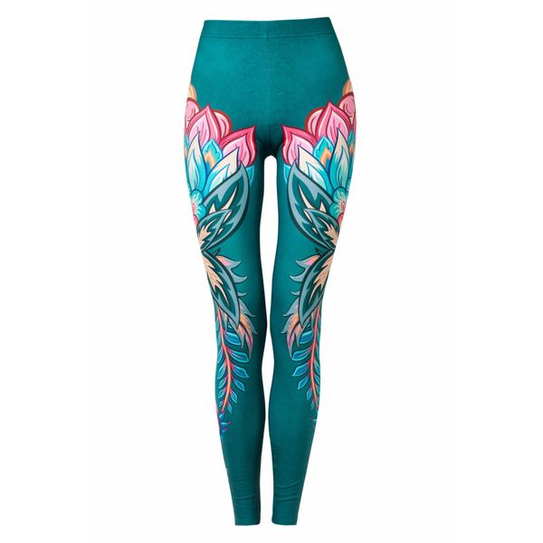 Legginsy sportowe damskie DEEP TRIP Flora. Zielone legginsy DEEP TRIP, bez wzorów, sportowe. Za 179.00 zł.