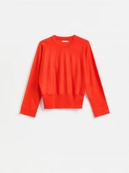 Sweter z lyocellem - czerwony. Czerwone swetry Reserved, l, bez wzorów, z dzianiny, bez ramiączek. Za 129.99 zł.