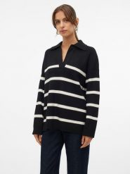 Vero Moda Sweter "Luna" w kolorze czarno-białym rozmiar: M. Czarne swetry Vero Moda, m, bez wzorów, ze splotem, bez ramiączek. Za 108.99 zł.