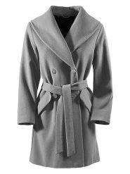 Heine Wełniany płaszcz w kolorze szarym rozmiar: 48. Szare płaszcze Heine, bez wzorów, z tkaniny, bez kaptura. Za 173.99 zł.