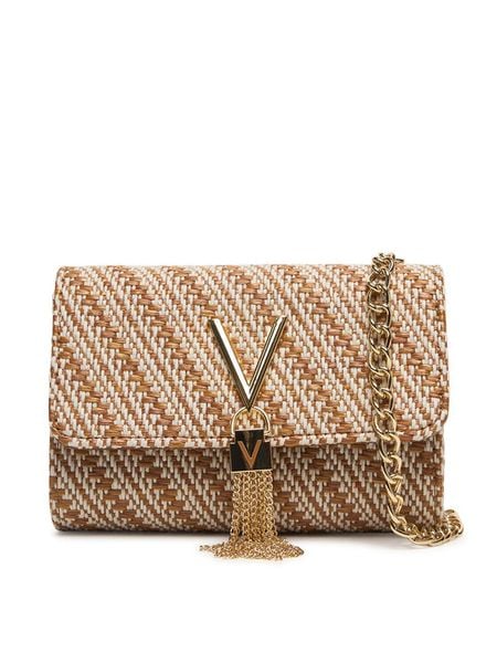 Valentino Torebka Divina Summer VBS9XI03S Brązowy. Brązowe kopertówki Valentino, bez wzorów, ze skóry, wizytowe, bez dodatków. Za 288.99 zł.