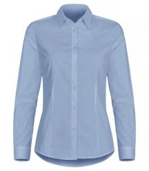 Clique Koszula Stretch L/S Damska - Regular Fit, bawełna z elastanem – Light. Niebieskie koszule CLIQUE, l, bez wzorów, z bawełny, bez kołnierzyka, bez ramiączek. Za 202.53 zł.