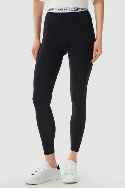 GUESS Czarne legginsy damskie Aline, Rozmiar M. Czarne legginsy Guess, z aplikacjami. W wyprzedaży za 145.99 zł.
