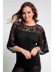 Milan Kiss Bluzka w kolorze czarnym rozmiar: S. Czarne bluzki Milan Kiss, s, bez wzorów, z koronki, bez kołnierzyka, bez ramiączek. Za 126.99 zł.