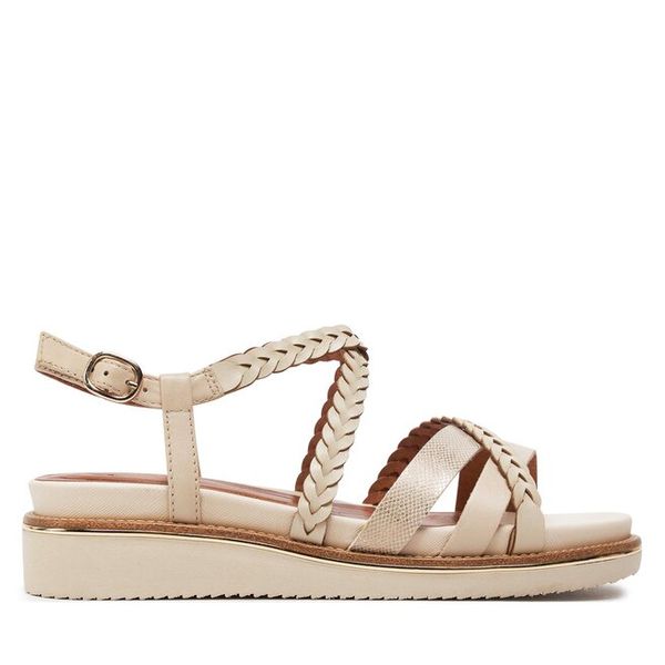 Sandały Tamaris. Brązowe sandały Tamaris, bez wzorów, bez obcasa, na płaskiej podeszwie, bez zapięcia. Za 239.99 zł.