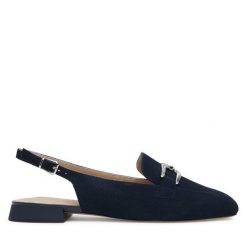 Sandały Caprice. Niebieskie sandały Caprice, bez wzorów, bez obcasa, na płaskiej podeszwie, bez zapięcia. Za 339.99 zł.