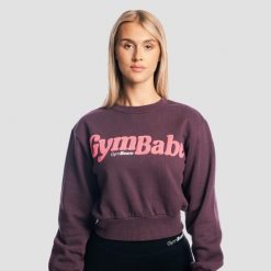 Bluza damska fitness z bufiastymi rękawami GymBabe Eclipse. Fioletowe bluzy GYMBEAM, s, bez wzorów, z bawełny, bez ramiączek, bez kaptura. Za 131.90 zł.