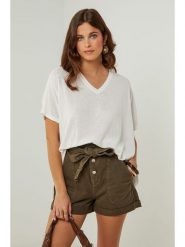 Lin Passion Tunika w kolorze białym rozmiar: 38/40. Białe tuniki Lin Passion, bez wzorów, klasyczne, bez kołnierzyka, bez ramiączek. Za 113.99 zł.