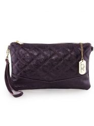 Anna Morellini Skórzana kopertówka w kolorze fioletowym - 27 x 11 x 3 cm rozmiar: onesize. Różowe kopertówki Anna Morellini, bez wzorów, z materiału, przez ramię, pikowane, bez dodatków. Za 173.99 zł.