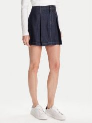 Calvin Klein Jeans Spódnica jeansowa LV047C717G Granatowy Regular Fit. Niebieskie spódnice Calvin Klein Jeans, bez wzorów, z bawełny. Za 389.99 zł.