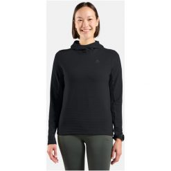 Bluza z kapturem Odlo Mid layer hoody ESSENTIAL THERMAL. Czarne bluzy ODLO, bez wzorów, z kapturem. Za 339.99 zł.
