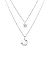 Nenalina Damski wisiorek warstwowy zawieszka koniczynka, podkowa na szczęście w srebrze próby 925 Sterling Silver Naszyjniki 1 ct. Szare naszyjniki Nenalina, z materiału, srebrne. Za 248.99 zł.