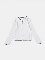 Wiskozowy kardigan - biały. Białe swetry Sinsay, l, bez wzorów, z wiskozy, bez ramiączek. Za 49.99 zł.