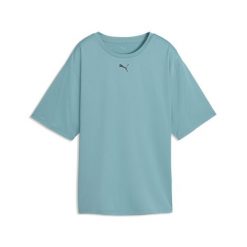 Damska koszulka Train All Day Essentials o luźnym kroju PUMA. Niebieskie t-shirty sportowe Puma, l, bez wzorów, bez ramiączek, na fitness i siłownię. W wyprzedaży za 99.00 zł.